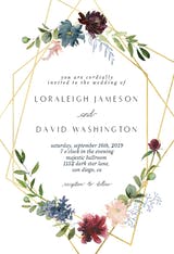 Geometric & Flowers - Invitación De Boda